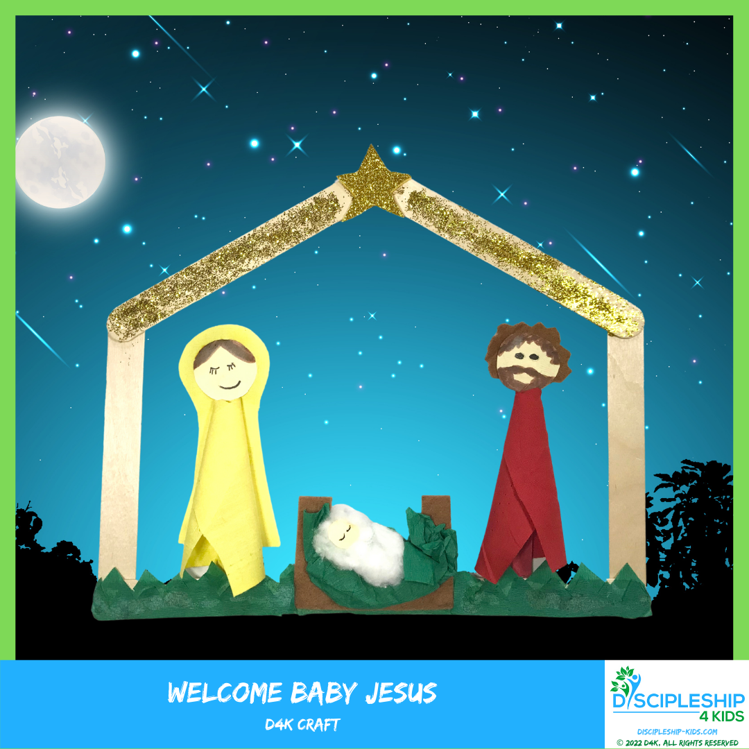 Welcome baby Jesus - a birth of Jesus craft by Discipleship 4 Kids